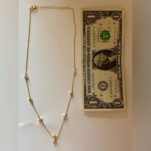 Fake Gold Clover Necklace Zircon